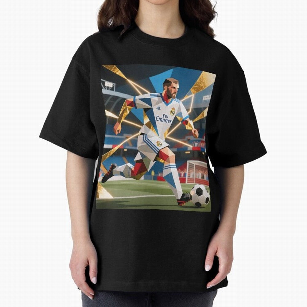 Madridistas Oversized T-Shirt Cheer through Every Moment of FIFA World Cup 2026 Group Stage with Messi and Cristiano Ronaldo, Argentina Energy, Goal Celebration Energy, Supporter Heritage, Football Icons and Worldwide Tournament Joy; Great for