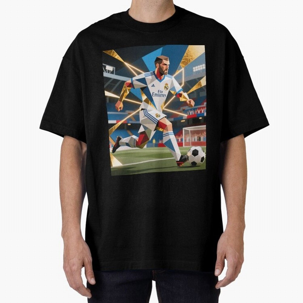 Madridistas Oversized T-Shirt Cheer through Every Moment of FIFA World Cup 2026 Group Stage with Messi and Cristiano Ronaldo, Argentina Energy, Goal Celebration Energy, Supporter Heritage, Football Icons and Worldwide Tournament Joy; Great for