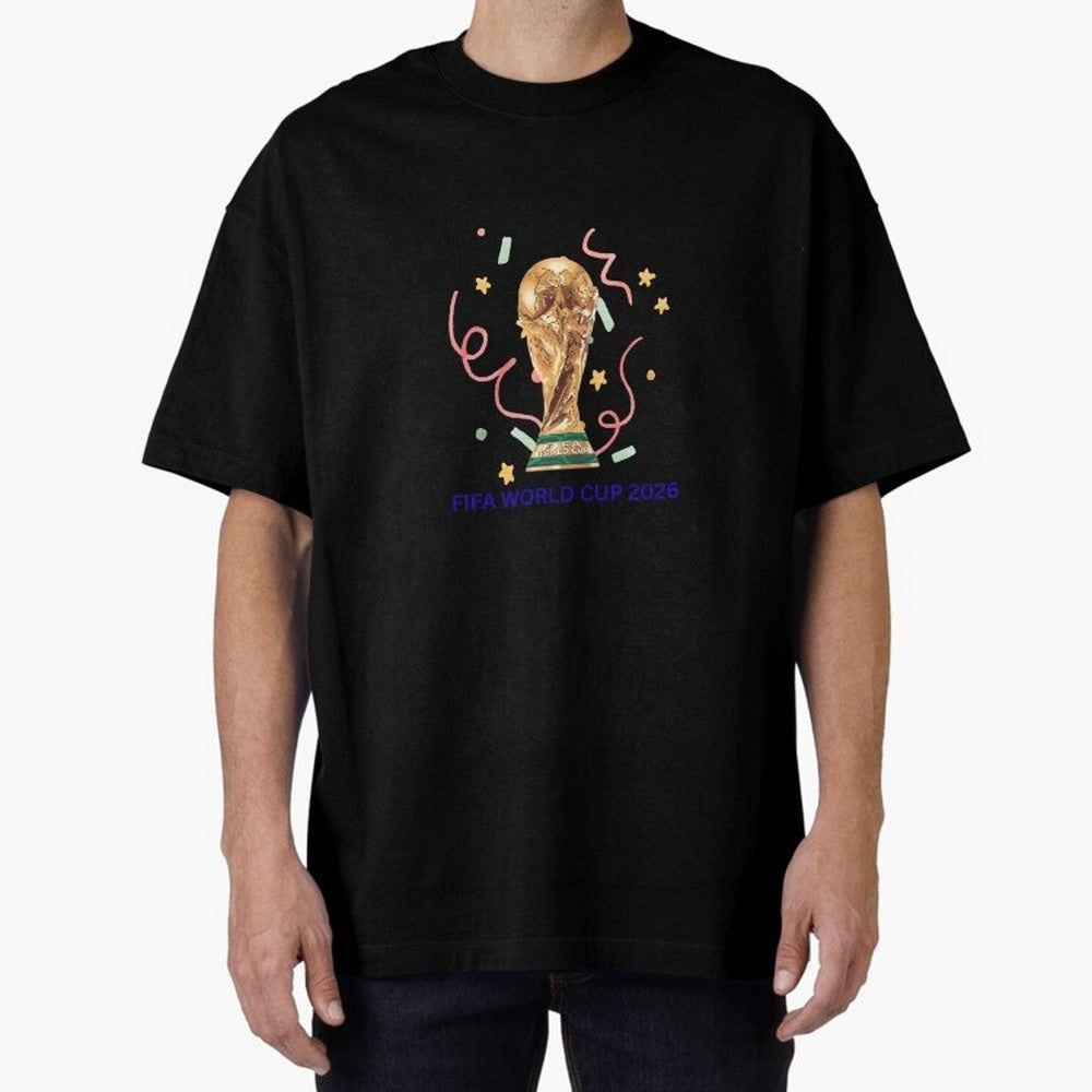 FIFA World Cup 2026 Oversized T-Shirt Bring Match Day Fire to FIFA World Cup 2026 Group Stage Spirit, Highlighting England and Germany, Messi and Cristiano Ronaldo, Retro Football Energy, Iconic Rivalries, Trophy Chase Drama and Stadium Atmosphere;