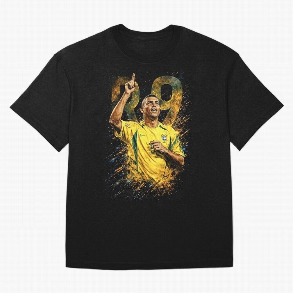 R9 Ronaldo Football Legend Oversized T-Shirt Carry the Dream of FIFA World Cup 2026 USA Canada Mexico for Fans of Messi, Neymar and Mbappe and Netherlands, Bringing Football History, Final Match Energy, Crowd Noise and Once in a Lifetime Moments;