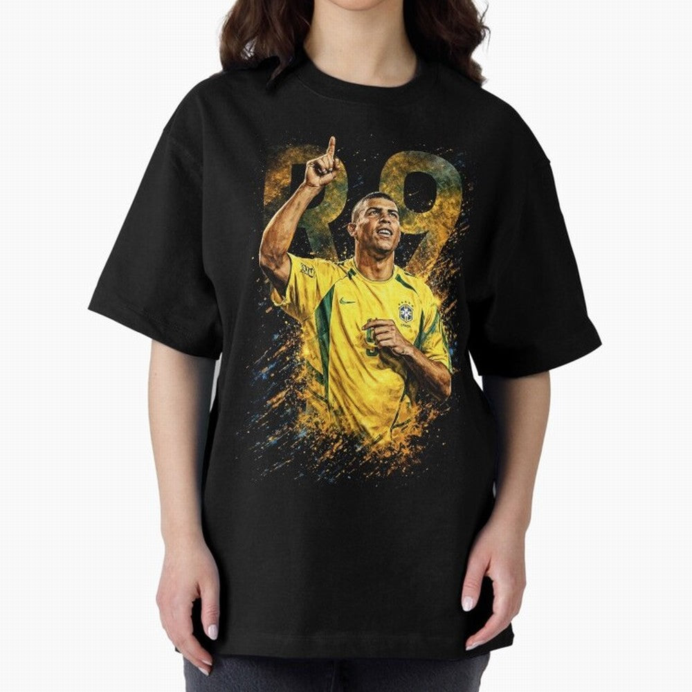 R9 Ronaldo Football Legend Oversized T-Shirt Carry the Dream of FIFA World Cup 2026 USA Canada Mexico for Fans of Messi, Neymar and Mbappe and Netherlands, Bringing Football History, Final Match Energy, Crowd Noise and Once in a Lifetime Moments;