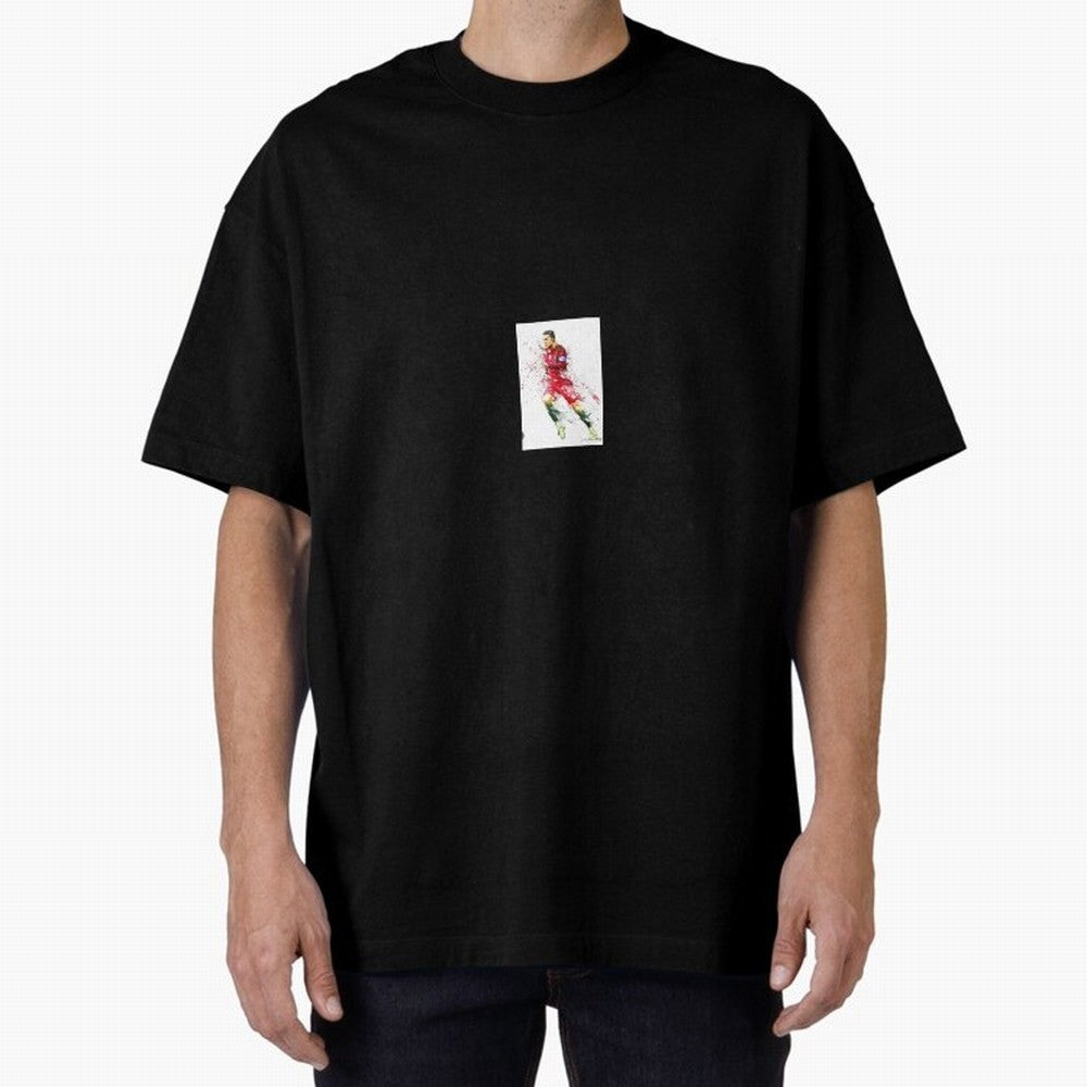 Ronaldo sticker Oversized T-Shirt Bring Match Day Fire to Global Football Passion for FIFA World Cup 2026 Group Stage, Featuring Haaland and Mbappe, Spain, Soccer Culture, Superstar Moments, National Team Dreams and Competitive Fire; Built for