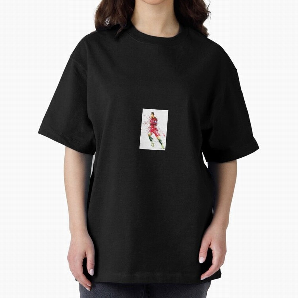 Ronaldo sticker Oversized T-Shirt Bring Match Day Fire to Global Football Passion for FIFA World Cup 2026 Group Stage, Featuring Haaland and Mbappe, Spain, Soccer Culture, Superstar Moments, National Team Dreams and Competitive Fire; Built for