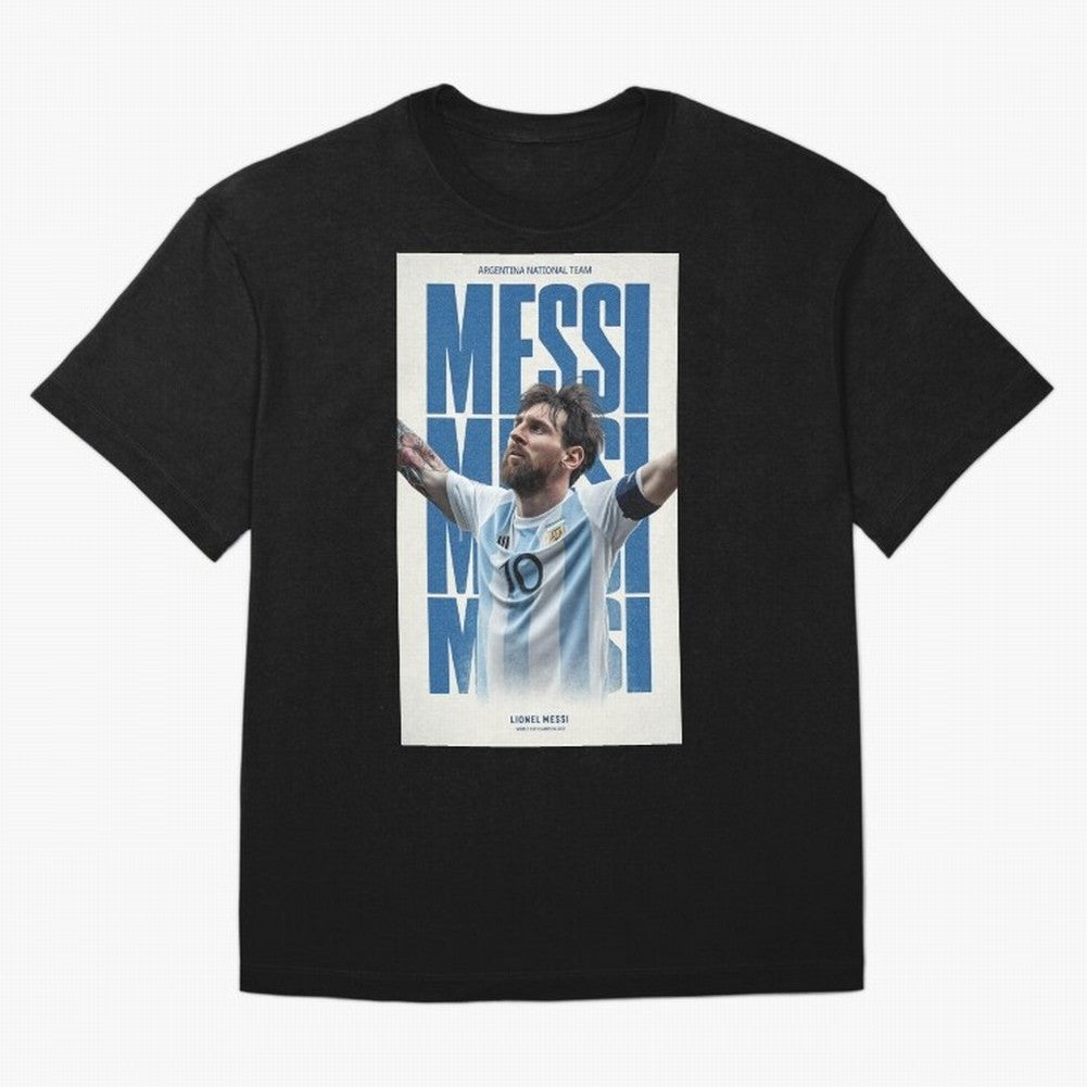 Messi Champion Graphic Oversized T-Shirt Represent Football Lovers during FIFA World Cup 2026 USA Canada Mexico for Fans of Haaland and Brazil, Bringing Global Supporter Spirit, Legendary Goals, National Colors and Tournament Celebration; Great for