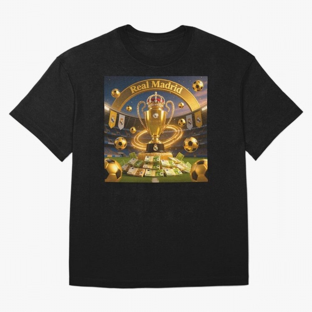 The Wealth of Real Madrid Oversized T-Shirt Relive the Noise and Pride of FIFA World Cup 2026 USA Canada Mexico for Fans of Cristiano Ronaldo and Spain, Bringing Championship Spirit, Famous Goals, Roaring Crowds and International Football Unity;