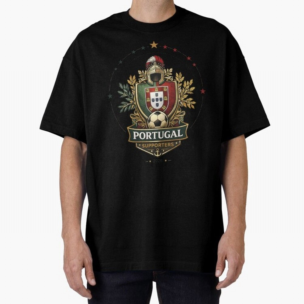 Portugal 2026 Football Crest ¨C Portuguese Soccer Supporters Pride Design Oversized T-Shirt Make Every Match About Match Day Hype around FIFA World Cup 2026, CR7 and Messi, England and Germany, Match Day Excitement, Supporter Culture, Golden Goals