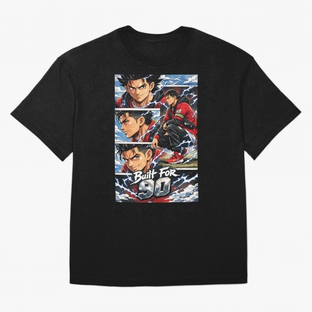 Built for 90 ¨C Anime Streetwear Football Art Oversized T-Shirt Support Iconic Players in the FIFA World Cup 2026 USA Canada Mexico Journey through Mbappe and Neymar Highlights, England and Germany Pride, Retro Football Energy, Iconic Rivalries,