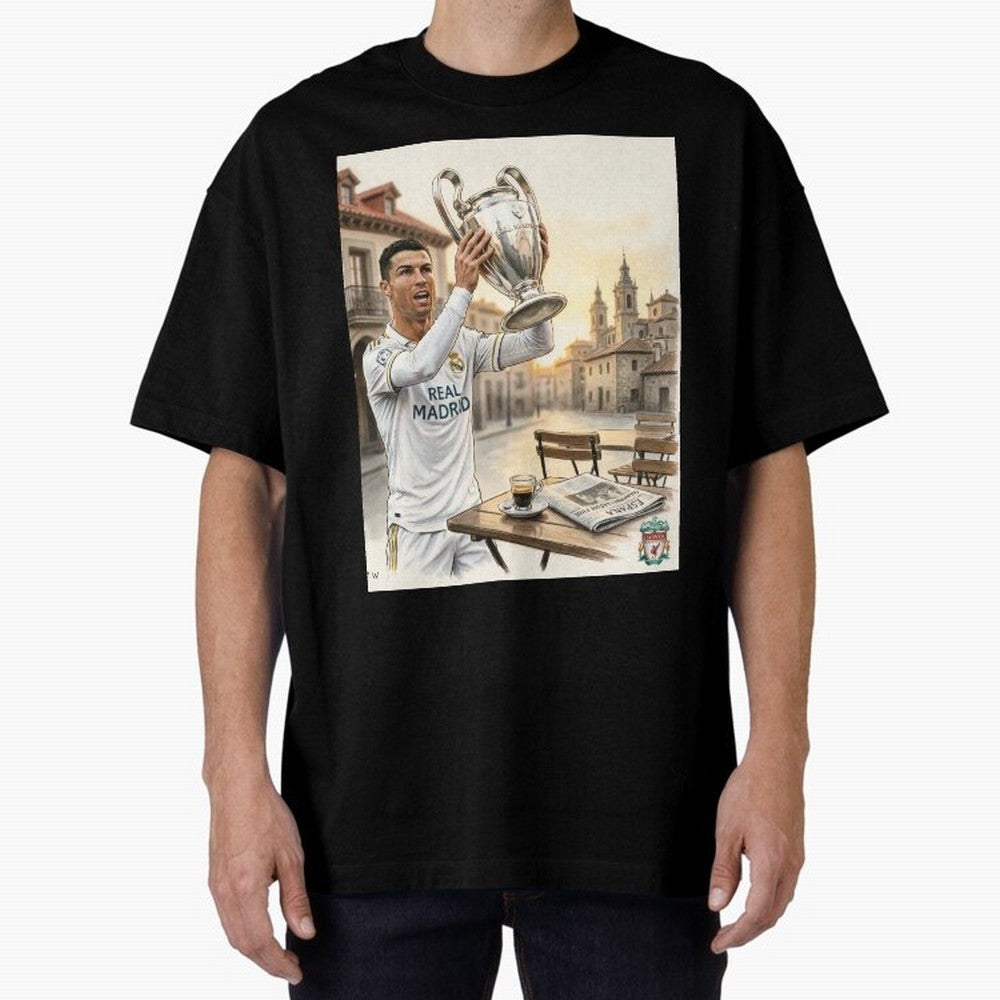 Madrid Oversized T-Shirt Celebrate Rivalries and Pride in FIFA World Cup 2026 Group Stage Spirit, Capturing Argentina, Mbappe and Neymar, Supporter Pride, Iconic Celebrations, Legendary Names and Global Match Day Energy; Perfect for People Who Love