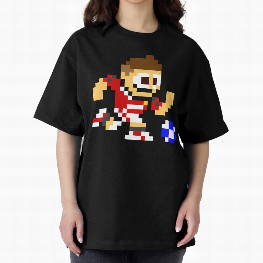 Ronaldo Manchester United (8-bit Football / Soccer Player) Oversized T-Shirt Mark FIFA World Cup 2026 USA Canada Mexico Celebrating Mbappe and Neymar, England, France and Netherlands Energy, Sports Nostalgia, International Competition, Famous