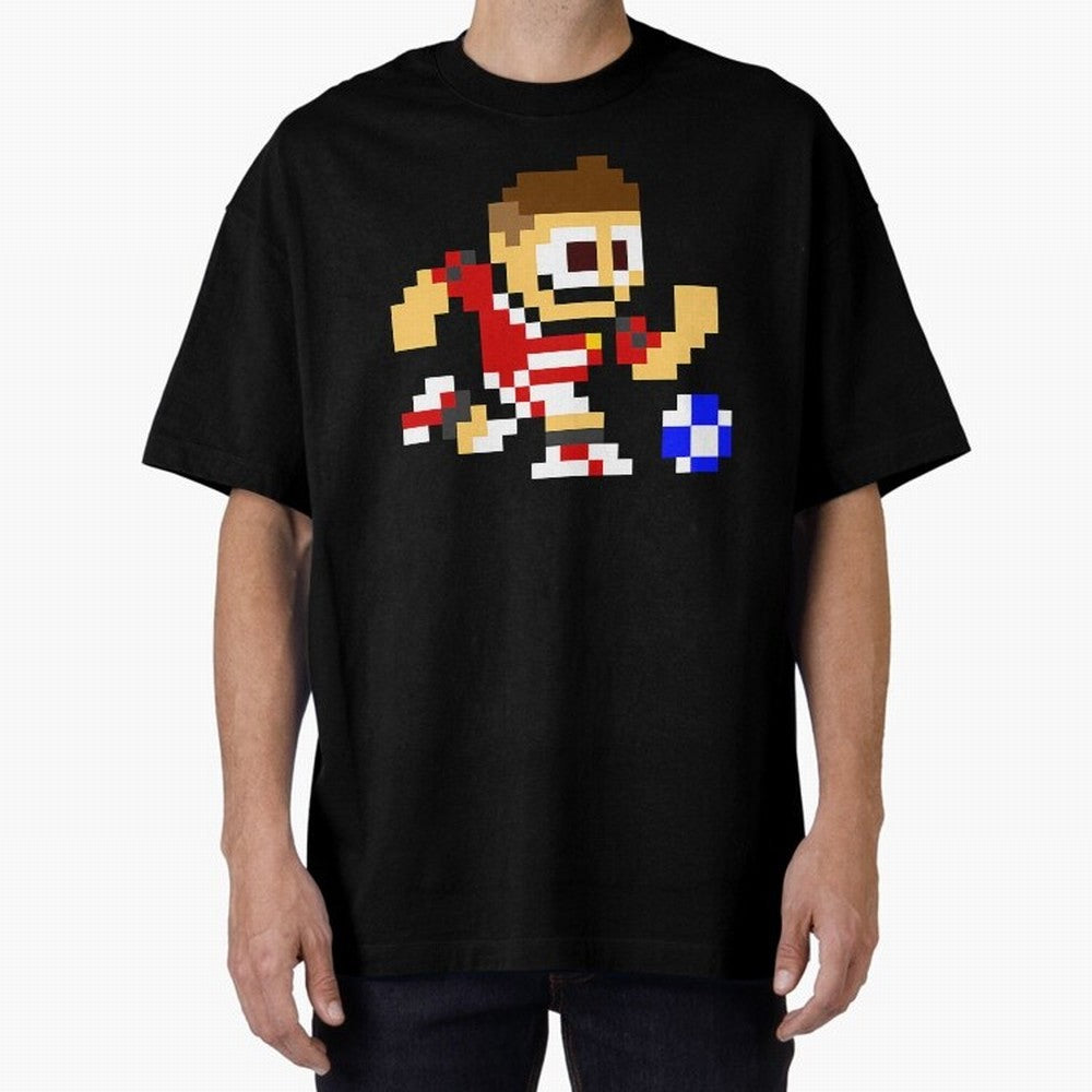 Ronaldo Manchester United (8-bit Football / Soccer Player) Oversized T-Shirt Mark FIFA World Cup 2026 USA Canada Mexico Celebrating Mbappe and Neymar, England, France and Netherlands Energy, Sports Nostalgia, International Competition, Famous