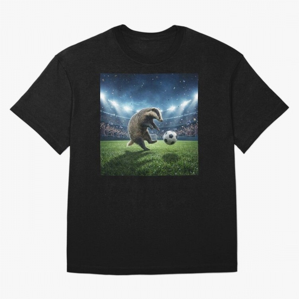 Dynamic Badger Plays Soccer Like Ronaldo Oversized T-Shirt Honor the Football Icons of FIFA World Cup 2026 Group Stage with Messi and Cristiano Ronaldo, Netherlands Energy, Supporter Pride, Iconic Celebrations, Legendary Names and Global Match Day