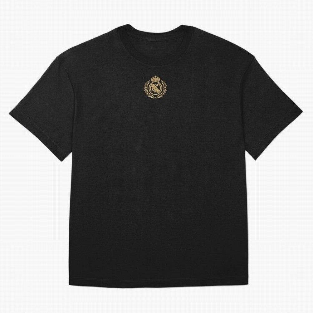 REAL MADRID GOLDEN EMBROIDERY Oversized T-Shirt Honor Football Greatness during Match Day Hype around FIFA World Cup 2026 Group Stage, Mbappe and Neymar, France and Portugal, Global Supporter Spirit, Legendary Goals, National Colors and Tournament
