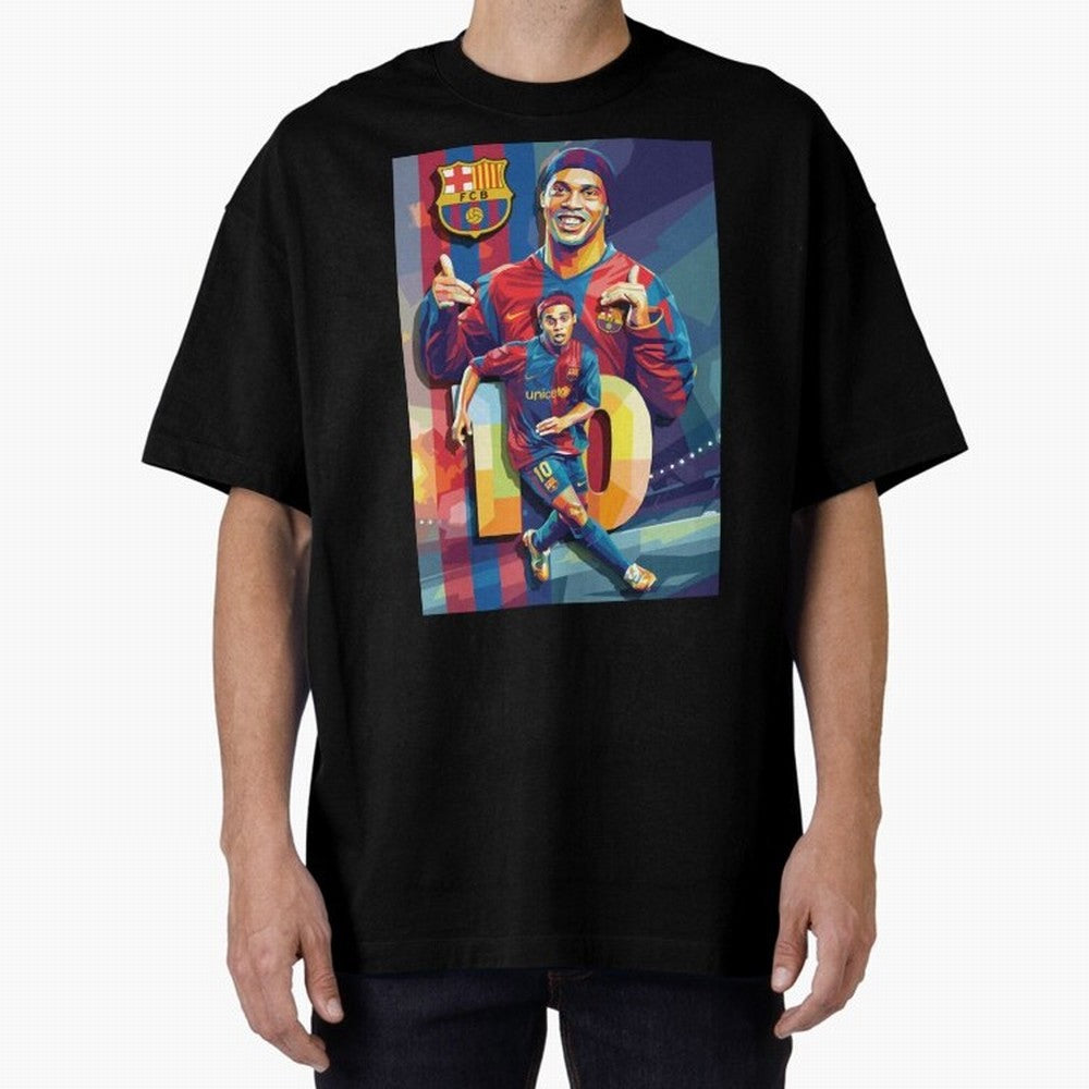 Ronaldinho Oversized T-Shirt Celebrate the Next Chapter of FIFA World Cup 2026 for Fans of CR7 and England, Bringing Supporter Pride, Iconic Celebrations, Legendary Names and Global Match Day Energy; Great for Supporters Who Love Legendary Players,