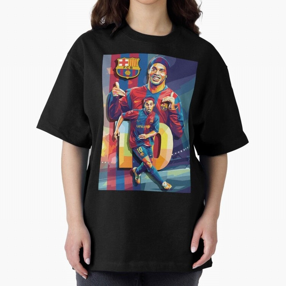 Ronaldinho Oversized T-Shirt Celebrate the Next Chapter of FIFA World Cup 2026 for Fans of CR7 and England, Bringing Supporter Pride, Iconic Celebrations, Legendary Names and Global Match Day Energy; Great for Supporters Who Love Legendary Players,