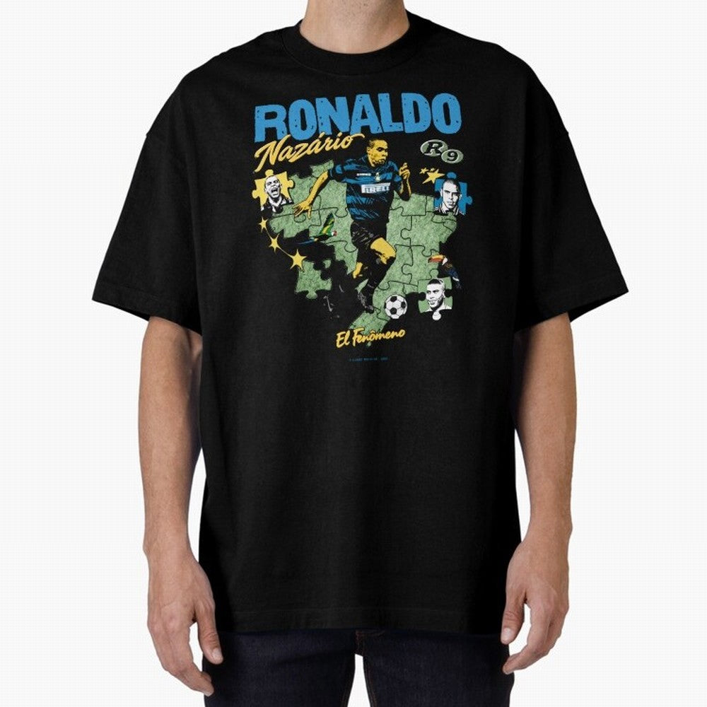 R9 Ronaldo Nazario Retro Brazil Soccer Oversized T-Shirt Join the Countdown to the FIFA World Cup 2026 USA Canada Mexico Journey through Cristiano Ronaldo Highlights, England Pride, Vintage Soccer Flavor, Modern Football Stars, National Flags and