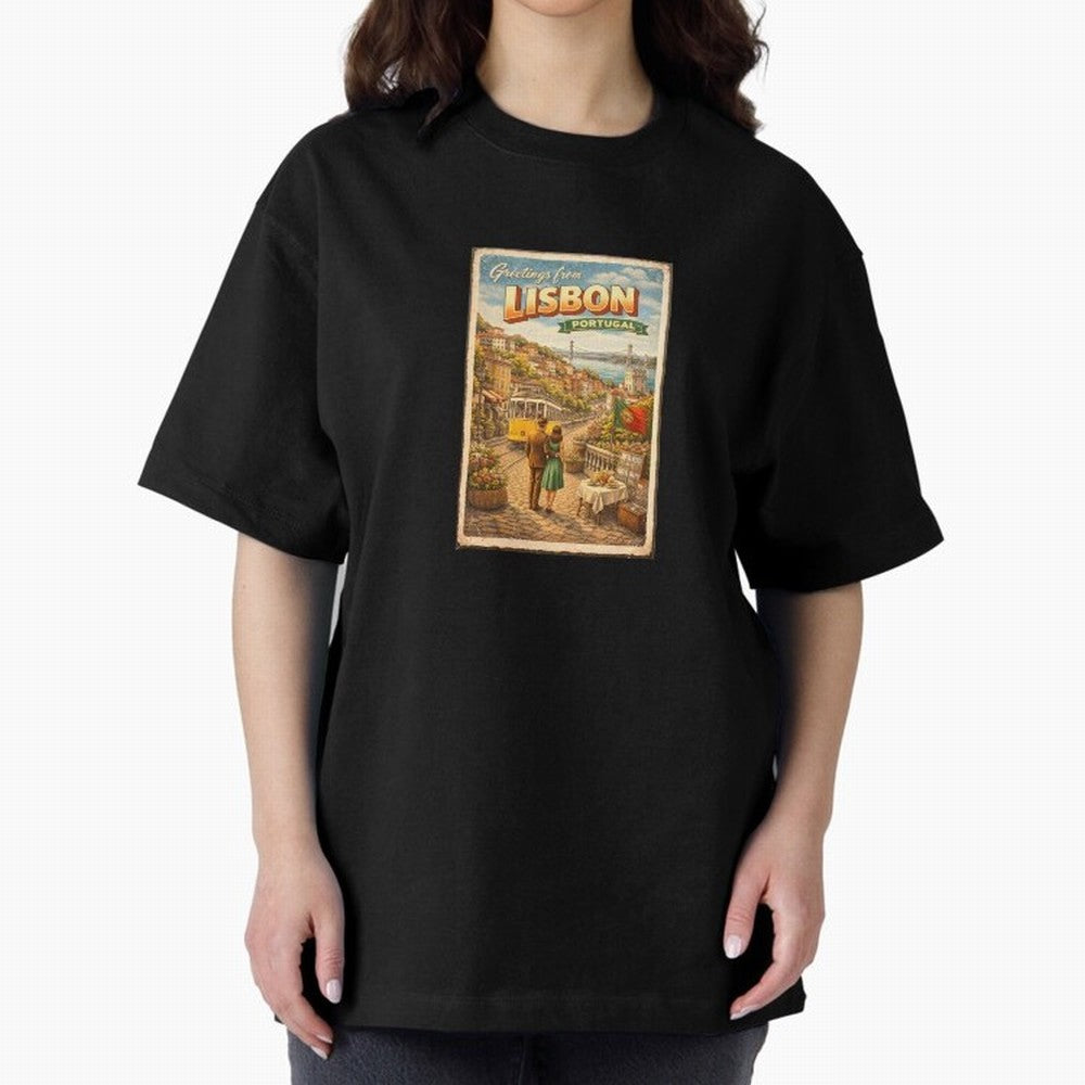 lisbon Oversized T-Shirt Support Global Football Passion for FIFA World Cup 2026, Inspired by Mbappe, Argentina, Supporter Pride, Iconic Celebrations, Legendary Names and Global Match Day Energy; Ideal for Football Dads, Football Moms, Friends,