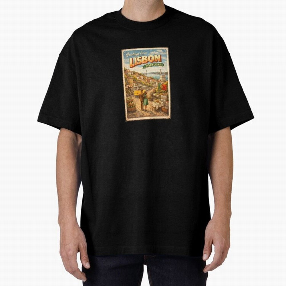 lisbon Oversized T-Shirt Support Global Football Passion for FIFA World Cup 2026, Inspired by Mbappe, Argentina, Supporter Pride, Iconic Celebrations, Legendary Names and Global Match Day Energy; Ideal for Football Dads, Football Moms, Friends,