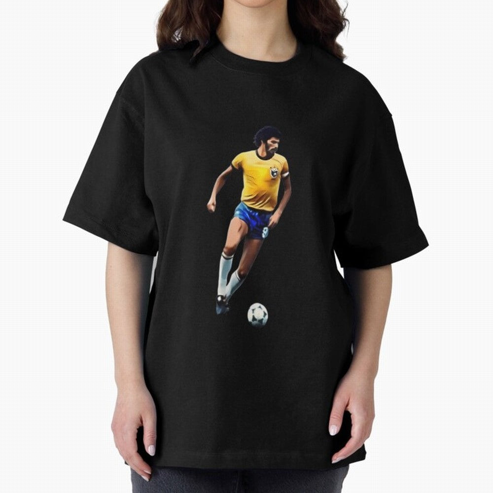 Legends Of The Beautiful Game Cartoon Collection Legends Socrates Cartoon Artwork9 Oversized T-Shirt Treasure Global Football Passion for FIFA World Cup 2026, Highlighting Mbappe and Neymar, Brazil, Champion Mindset, Group Stage Buzz, Knockout