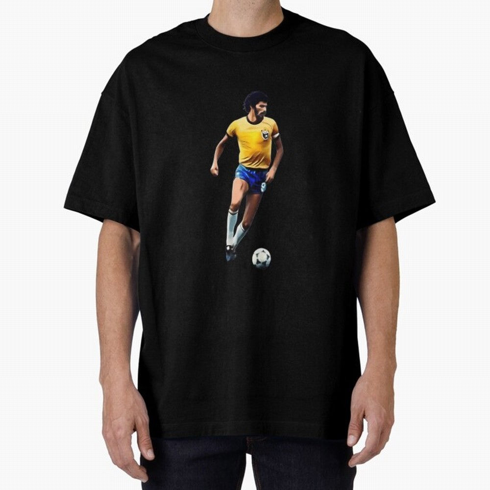 Legends Of The Beautiful Game Cartoon Collection Legends Socrates Cartoon Artwork9 Oversized T-Shirt Treasure Global Football Passion for FIFA World Cup 2026, Highlighting Mbappe and Neymar, Brazil, Champion Mindset, Group Stage Buzz, Knockout