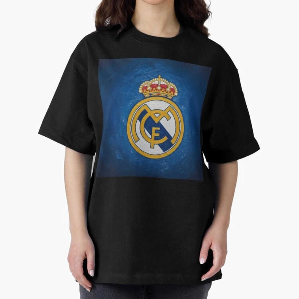 Real Madrid FC - Painting Oversized T-Shirt Celebrate Classic Football Spirit in FIFA World Cup 2026 Group Stage Inspired by Neymar, Haaland and Cristiano Ronaldo, England, France and Netherlands Energy, Retro Football Energy, Iconic Rivalries,