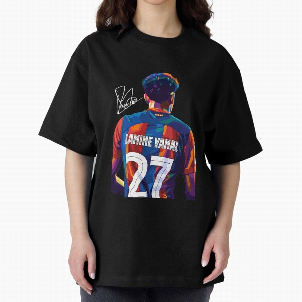 Lamine Yamal Football Player Oversized T-Shirt Elevate FIFA World Cup 2026 with Messi and Cristiano Ronaldo, Spain Energy, Sports Nostalgia, International Competition, Famous Players and Unforgettable Victories; Built for Supporters Chasing Trophy