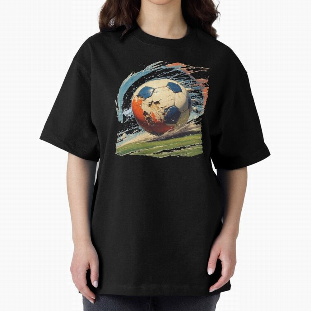 Soccer Ball in Fight Oversized T-Shirt Support Your Favorite Stars during FIFA World Cup 2026 Spirit, Centered on Portugal, Spain and Germany, Cristiano Ronaldo, Match Day Excitement, Supporter Culture, Golden Goals and Global Football Passion;