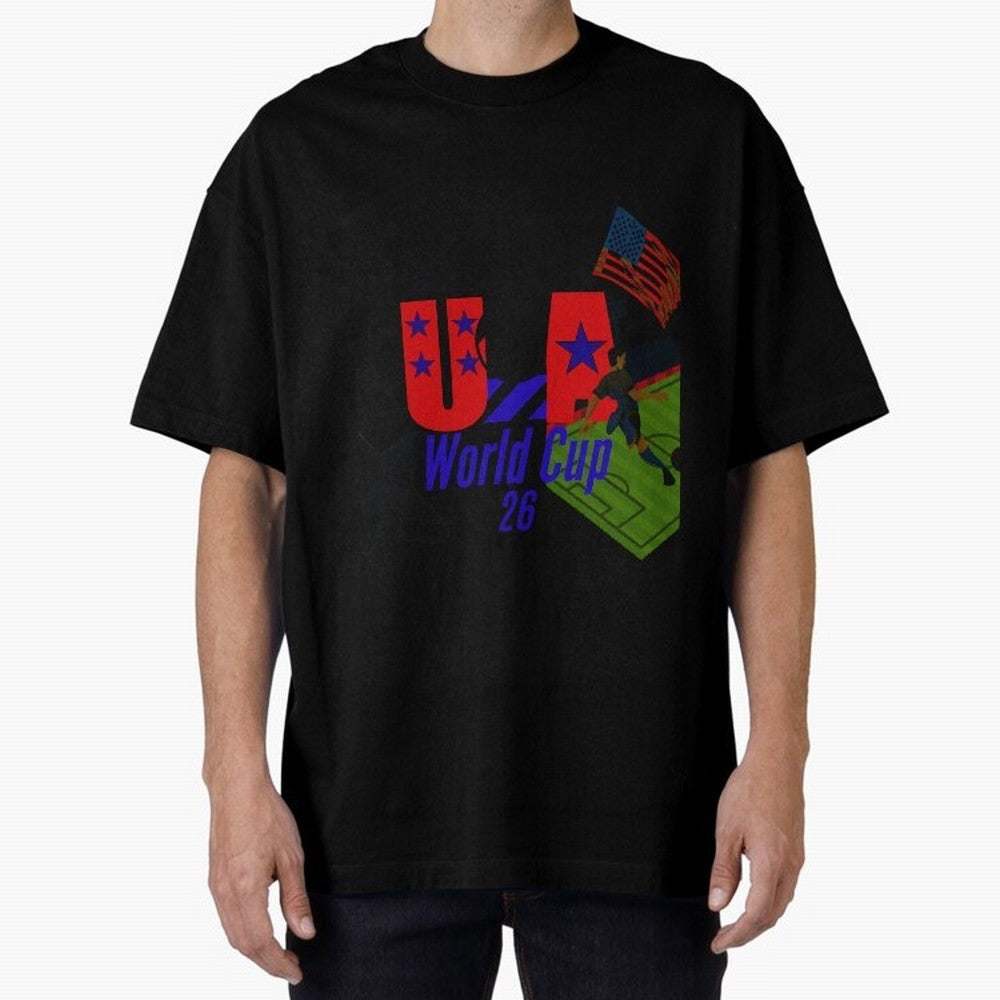 usa world cup 26 Oversized T-Shirt Follow the Road to FIFA World Cup 2026 USA Canada Mexico Capturing Messi, Neymar and Mbappe, Spain Energy, Championship Spirit, Famous Goals, Roaring Crowds and International Football Unity; Created for Match Day