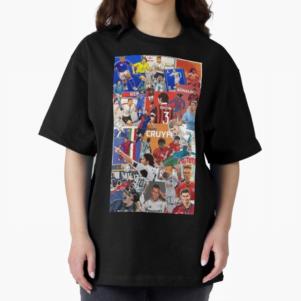 The Greats Oversized T-Shirt Follow the Road to FIFA World Cup 2026 Spirit, Capturing Argentina and Brazil, Messi, Stadium Chants, National Pride, Trophy Dreams and Unforgettable Football Memories; Great for Watch Parties, Sports Bars, Family