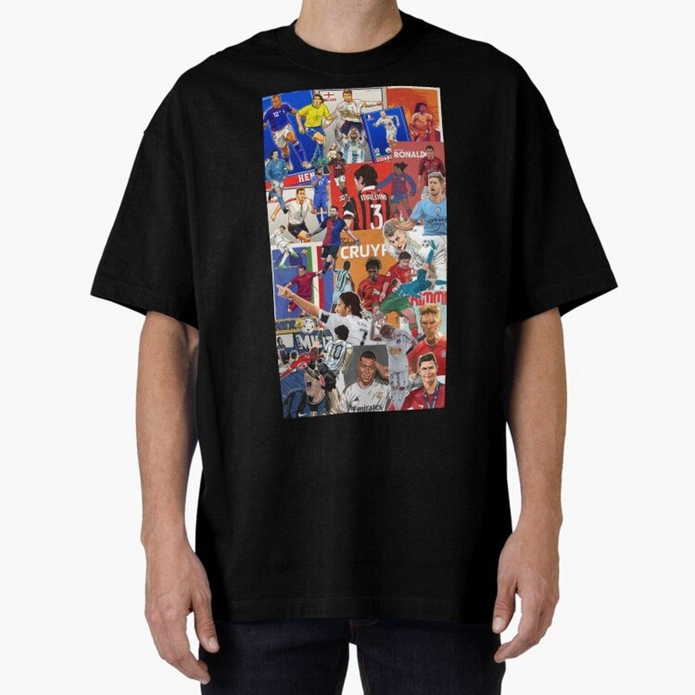 The Greats Oversized T-Shirt Follow the Road to FIFA World Cup 2026 Spirit, Capturing Argentina and Brazil, Messi, Stadium Chants, National Pride, Trophy Dreams and Unforgettable Football Memories; Great for Watch Parties, Sports Bars, Family