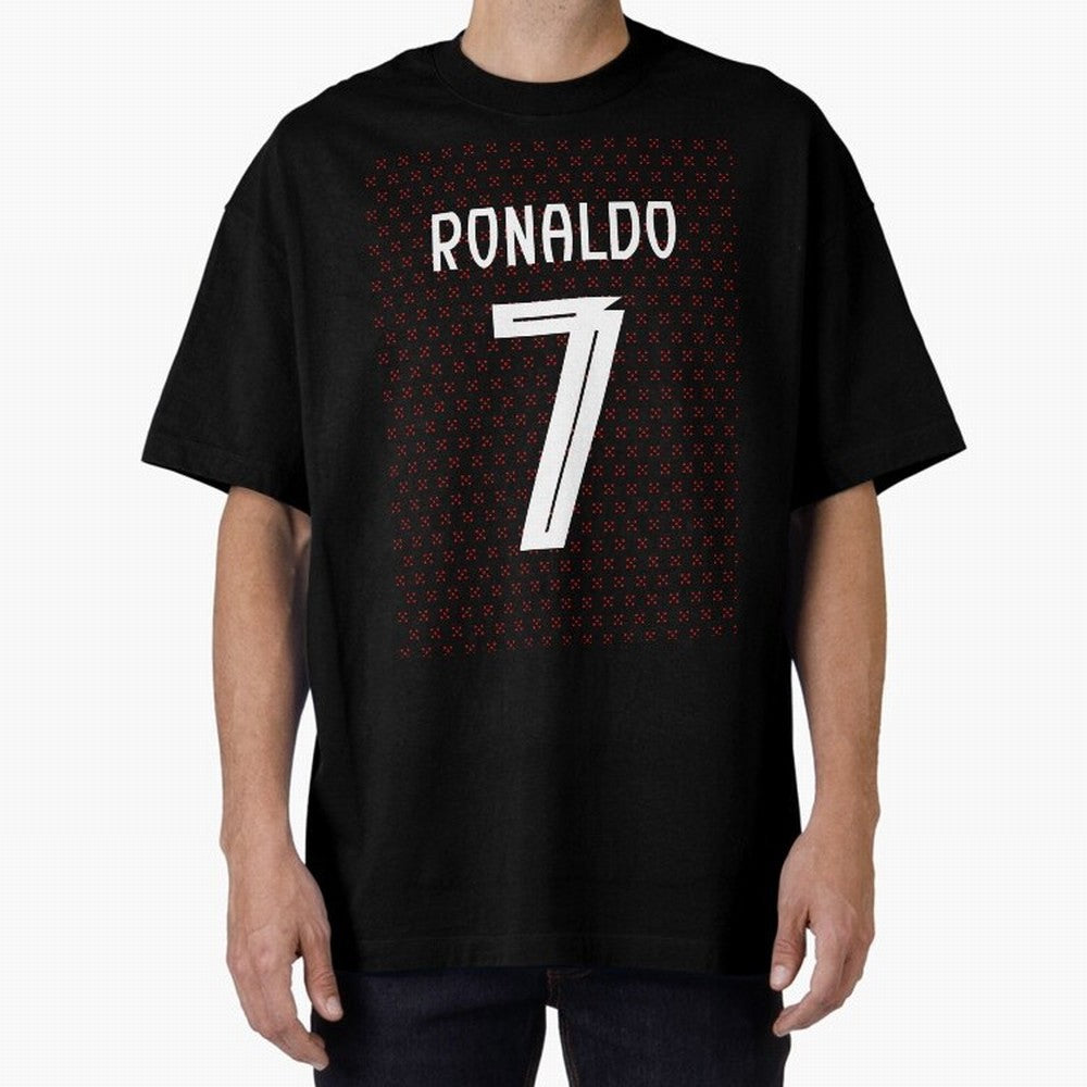 Christiano Ronaldo Portugal Kit 2025 Oversized T-Shirt Upgrade FIFA World Cup 2026 for Fans of Mbappe and England, Bringing Football Festival Excitement, Trophy Ambitions, Country Rivalries and Star Player Buzz; Ideal for Passionate Fans Who Love