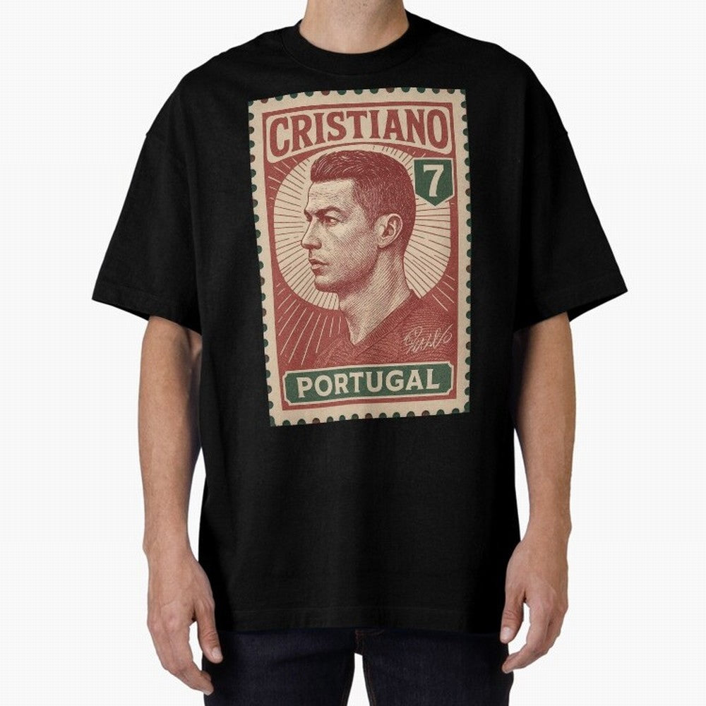 Vintage Portuguese Football Legend No.7 Poster, sticker ¨C Retro Soccer Icon Art for Fans of Manchester, Madrid & Juventus Oversized T-Shirt Celebrate Every Goal in Global Football Passion for FIFA World Cup 2026, Filled with Messi, CR7 and Mbappe,