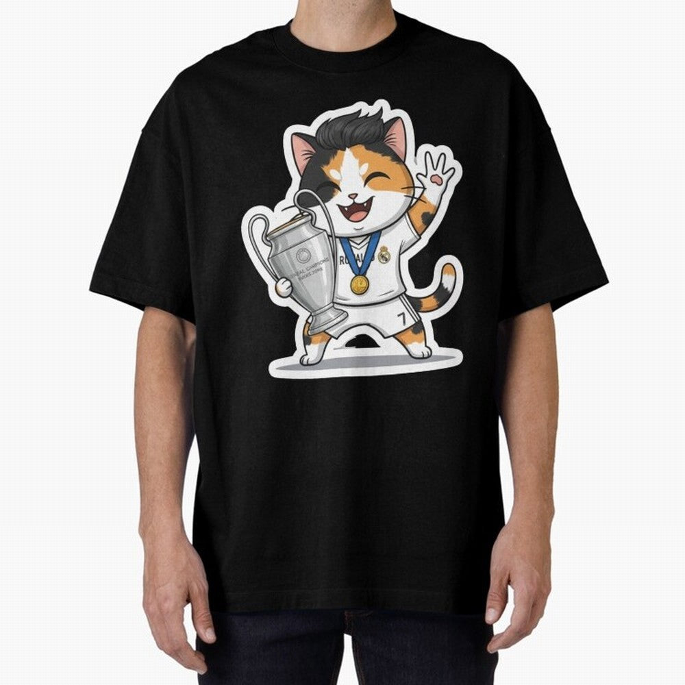 Kitten - Ucl Tittle | Ronaldo Oversized T-Shirt Create FIFA World Cup 2026 Group Stage for Fans of Messi, Neymar and Mbappe and Argentina and Brazil, Bringing Football History, Final Match Energy, Crowd Noise and Once in a Lifetime Moments; Made