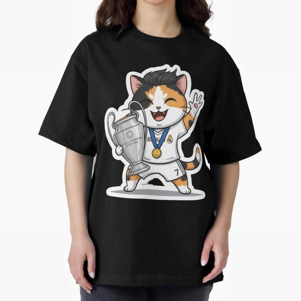 Kitten - Ucl Tittle | Ronaldo Oversized T-Shirt Create FIFA World Cup 2026 Group Stage for Fans of Messi, Neymar and Mbappe and Argentina and Brazil, Bringing Football History, Final Match Energy, Crowd Noise and Once in a Lifetime Moments; Made