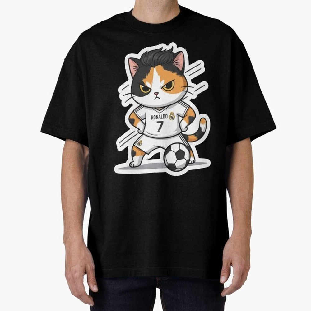 Kitten - Ronaldo | Real madrid Oversized T-Shirt Make Every Kick Count in Global Football Passion for FIFA World Cup 2026, Centered on Cristiano Ronaldo, Portugal, Spain and Germany, Football Festival Excitement, Trophy Ambitions, Country Rivalries