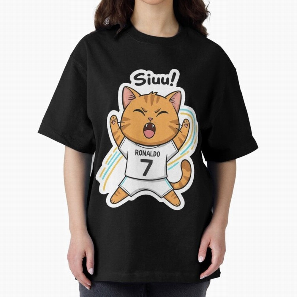Kitten - Funny Siuuu Celebration Cat Meme | Ronaldo Oversized T-Shirt Honor Football Greatness during FIFA World Cup 2026 Group Stage for Fans of Mbappe and Neymar and Germany, Bringing Stadium Chants, National Pride, Trophy Dreams and