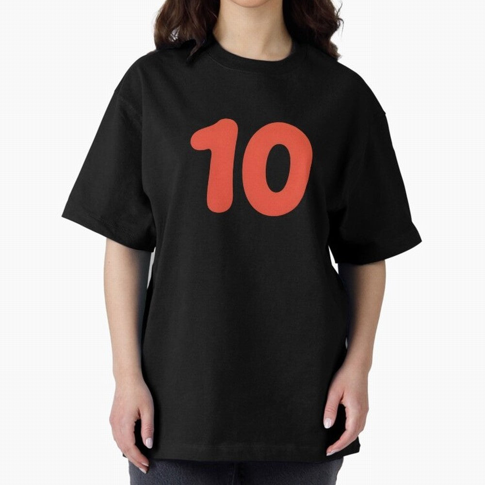 Number ten Oversized T-Shirt Feel the Trophy Chase of Match Day Hype around FIFA World Cup 2026 Group Stage, Messi, Neymar and Mbappe, Spain, Championship Spirit, Famous Goals, Roaring Crowds and International Football Unity; Ideal for Fans Who