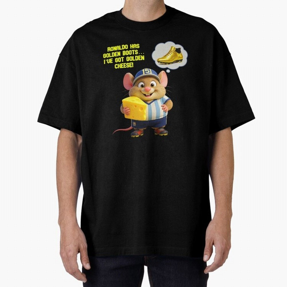 Zippy¡¯s Golden Cheese vs Ronaldo Oversized T-Shirt Show Your Stadium Side during Match Day Hype around FIFA World Cup 2026 Group Stage, Neymar, Brazil, Global Supporter Spirit, Legendary Goals, National Colors and Tournament Celebration; Great for