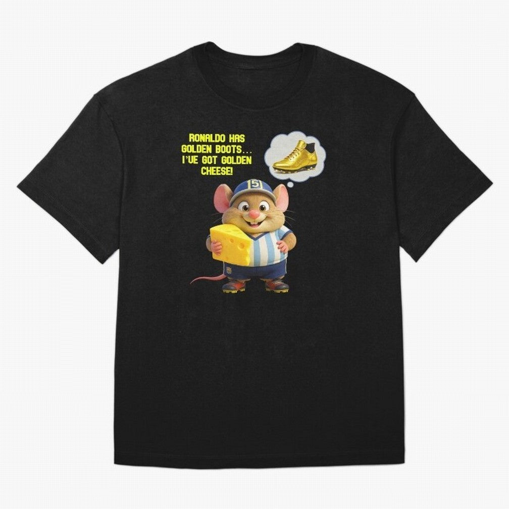 Zippy¡¯s Golden Cheese vs Ronaldo Oversized T-Shirt Show Your Stadium Side during Match Day Hype around FIFA World Cup 2026 Group Stage, Neymar, Brazil, Global Supporter Spirit, Legendary Goals, National Colors and Tournament Celebration; Great for