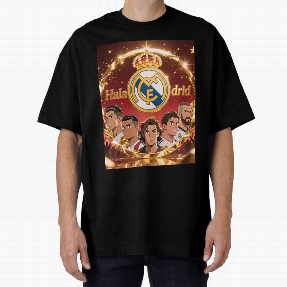 Estrellas del Real Madrid Oversized T-Shirt Bring a Vintage Feel to the FIFA World Cup 2026 Group Stage Journey through Haaland Highlights, Brazil Pride, Vintage Soccer Flavor, Modern Football Stars, National Flags and Final Night Emotion; Built