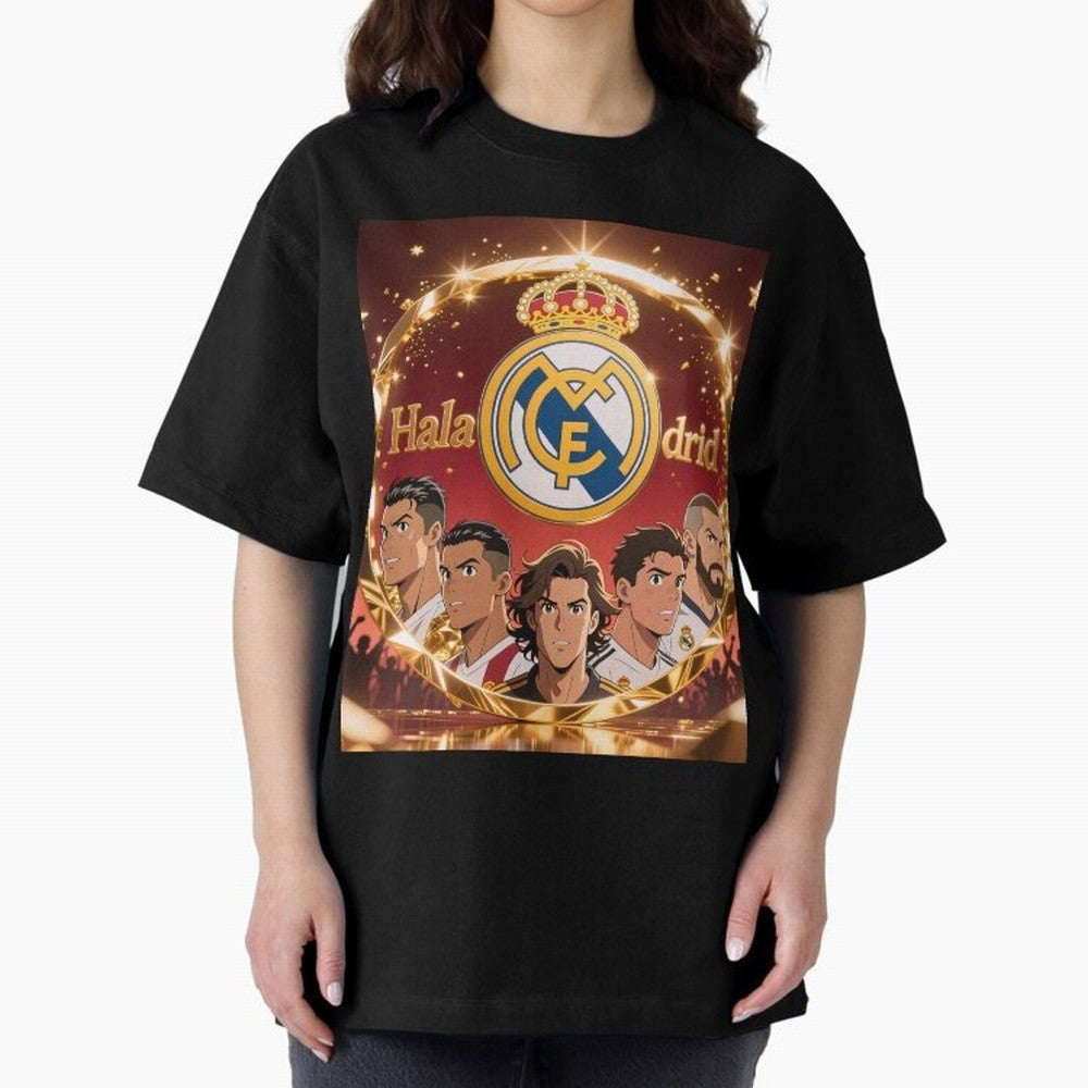 Estrellas del Real Madrid Oversized T-Shirt Bring a Vintage Feel to the FIFA World Cup 2026 Group Stage Journey through Haaland Highlights, Brazil Pride, Vintage Soccer Flavor, Modern Football Stars, National Flags and Final Night Emotion; Built
