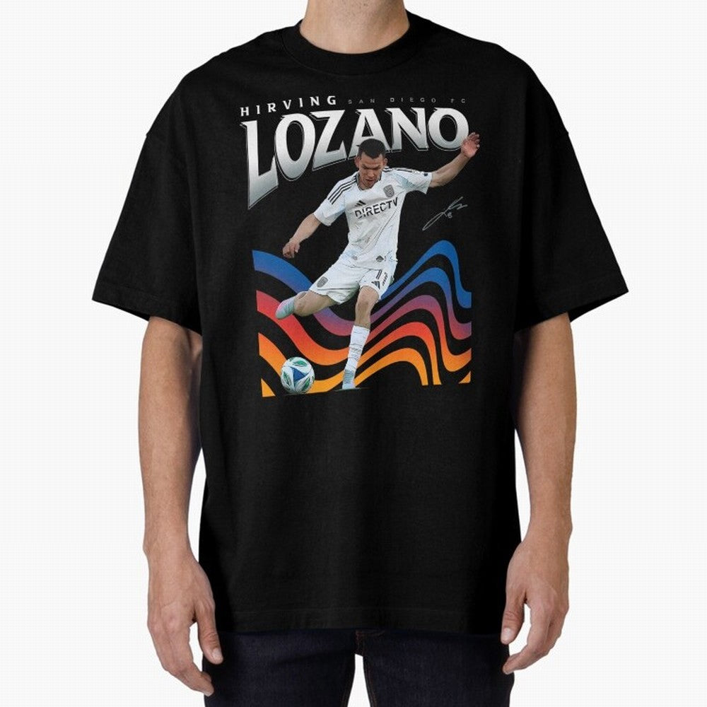 Hirving Lozano San Diego FC Oversized T-Shirt Elevate the FIFA World Cup 2026 Journey through CR7 and Messi Highlights, Argentina and Brazil Pride, Sports Nostalgia, International Competition, Famous Players and Unforgettable Victories; Perfect for