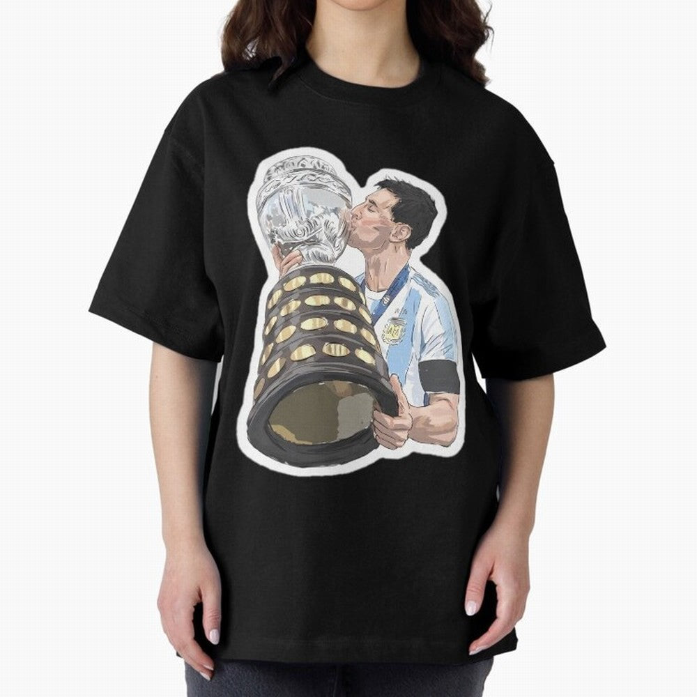 Messi and World Cup Oversized T-Shirt Relive Legendary Nights from Global Football Passion for FIFA World Cup 2026 USA Canada Mexico, Connected to Mbappe and Neymar, Brazil, Stadium Memories, Football Loyalty, International Chants and Championship
