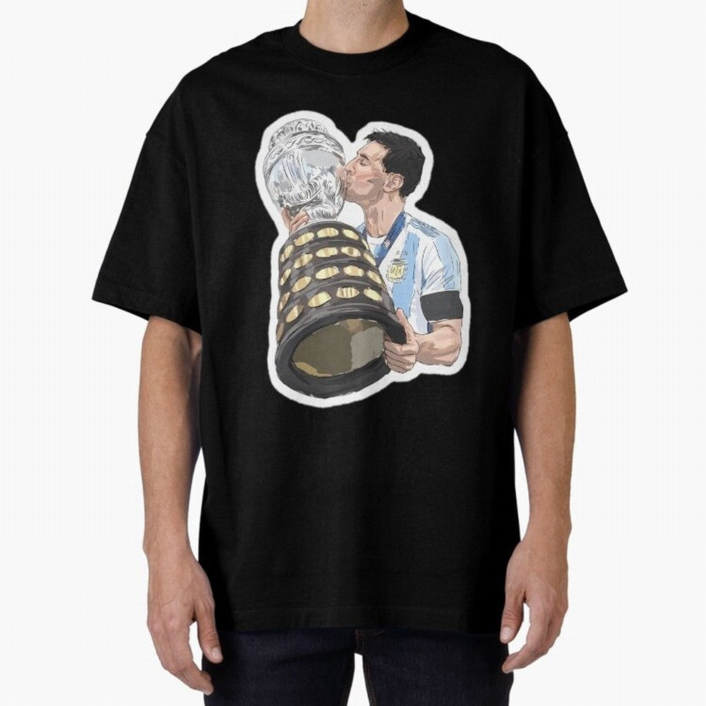 Messi and World Cup Oversized T-Shirt Relive Legendary Nights from Global Football Passion for FIFA World Cup 2026 USA Canada Mexico, Connected to Mbappe and Neymar, Brazil, Stadium Memories, Football Loyalty, International Chants and Championship
