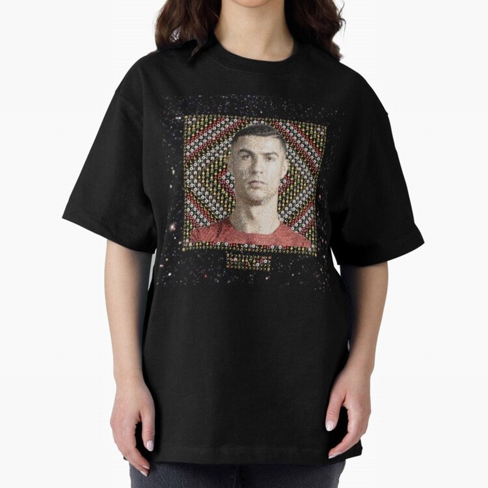 CR7 Emojified ¨C Ronaldo-Inspired Grid Tribute | Visual Power in Emoji Form | Football Legend Art Series Oversized T-Shirt Bring a Champion Mindset to FIFA World Cup 2026 Group Stage for Fans of CR7 and Messi and Argentina, France and Brazil,