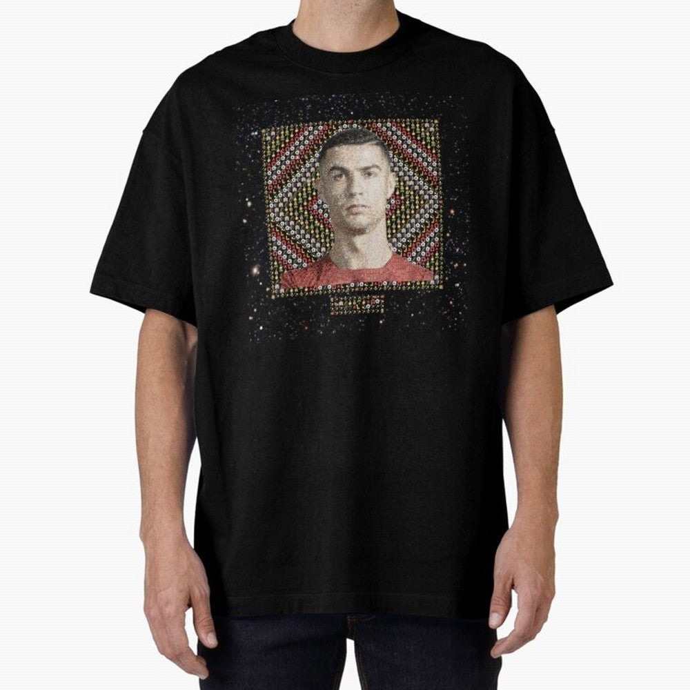 CR7 Emojified ¨C Ronaldo-Inspired Grid Tribute | Visual Power in Emoji Form | Football Legend Art Series Oversized T-Shirt Bring a Champion Mindset to FIFA World Cup 2026 Group Stage for Fans of CR7 and Messi and Argentina, France and Brazil,