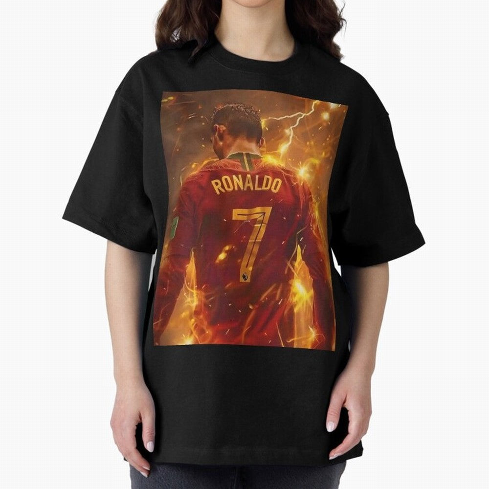 CR7 Christiano Ronaldo Oversized T-Shirt Show Your Love for FIFA World Cup 2026 USA Canada Mexico for Fans of Cristiano Ronaldo, Haaland and CR7 and Portugal, Bringing Worldwide Fan Energy, Dramatic Goals, Stadium Lights and Championship