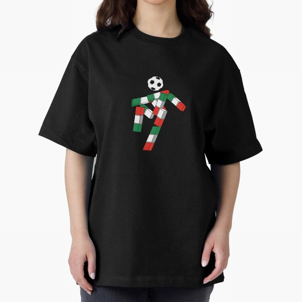 Ciao - World Cup 90' Mascote Logo Oversized T-Shirt Represent Football Lovers during FIFA World Cup 2026 Built around Messi, Germany Energy, Tournament Hype, Historic Matchups, Family Viewing Parties and Global Sports Pride; Ideal for Football