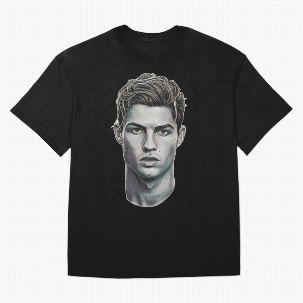Ronaldo drawing 2008 Oversized T-Shirt Feel the Heartbeat of FIFA World Cup 2026 Spirit, Filled with France and Portugal, Mbappe, Football History, Final Match Energy, Crowd Noise and Once in a Lifetime Moments; Great for Watch Parties, Sports