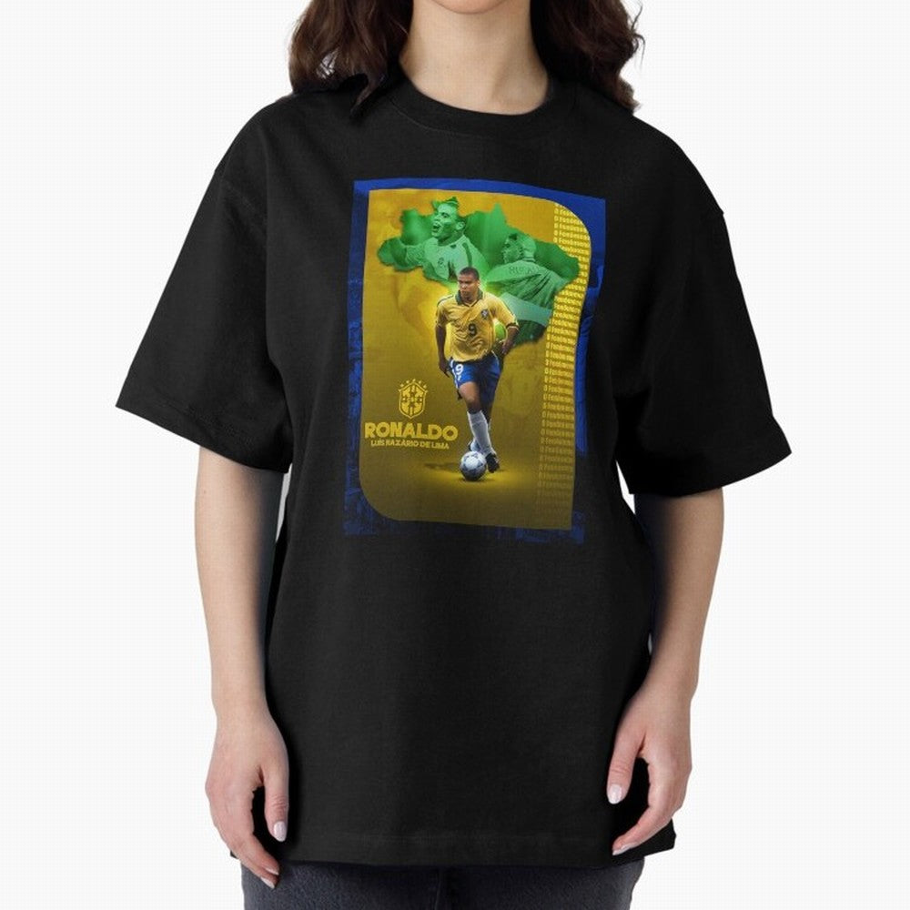 Ronaldo Lu¨ªs Naz¨¢rio de Lima O Fen?meno Brazil Football Legend Oversized T-Shirt Celebrate Classic Football Spirit in FIFA World Cup 2026 Spirit, Connected to Spain and Netherlands, Messi, Neymar and Mbappe, Football Passion, Legendary