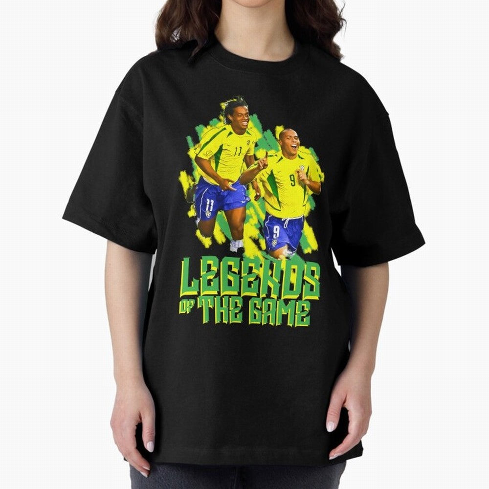 Ronaldinho and ronaldo brazil football print Oversized T-Shirt Show Your Love for FIFA World Cup 2026 Group Stage Spirit, Made for England, France and Netherlands, Cristiano Ronaldo, Classic Soccer Heritage, Championship Pressure, Fan Loyalty and